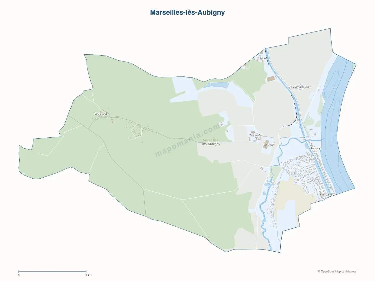 Carte de Marseilles-lès-Aubigny à personnaliser