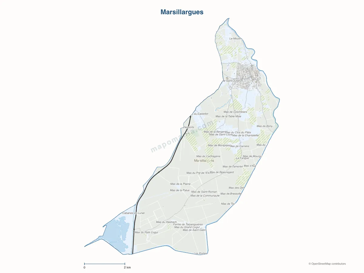 Carte de Marsillargues à personnaliser