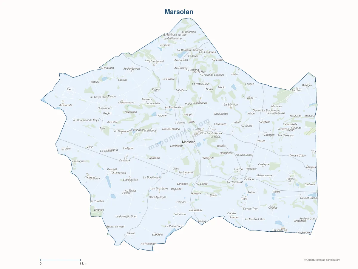 Carte de Marsolan à personnaliser