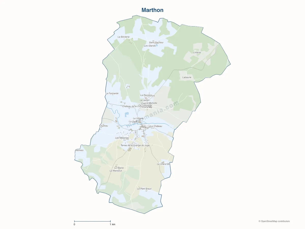 Carte de Marthon à personnaliser