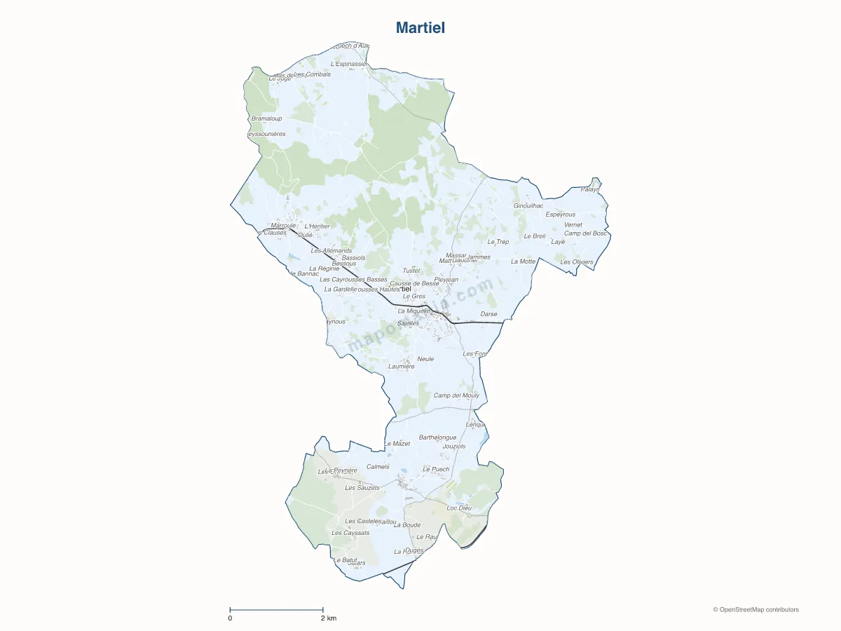 Carte de Martiel à personnaliser
