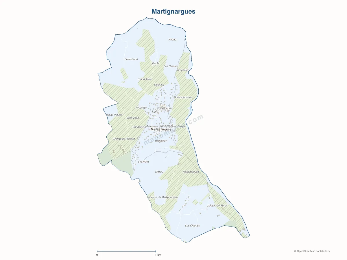 Carte de Martignargues à personnaliser