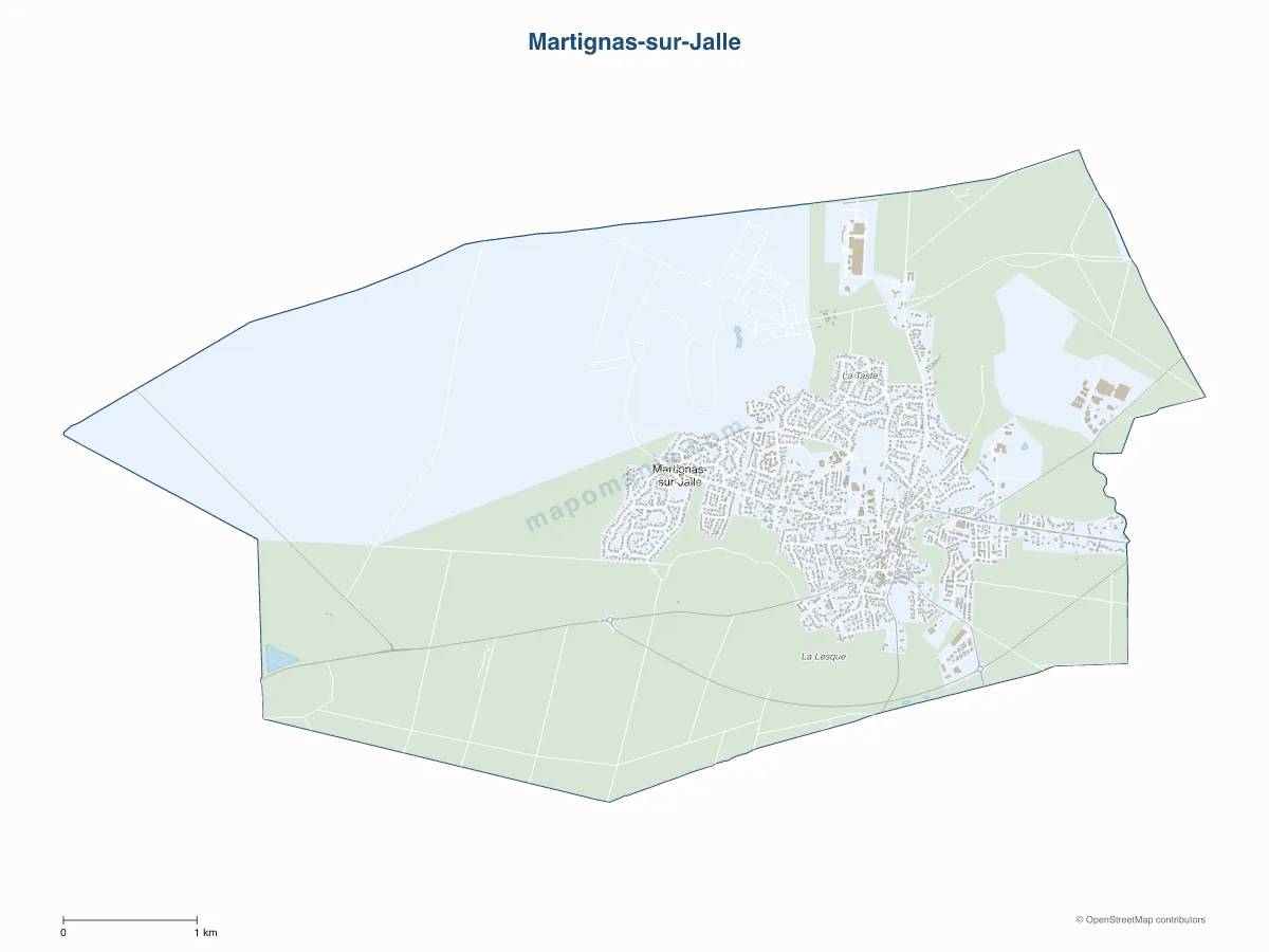 Carte de Martignas-sur-Jalle à personnaliser