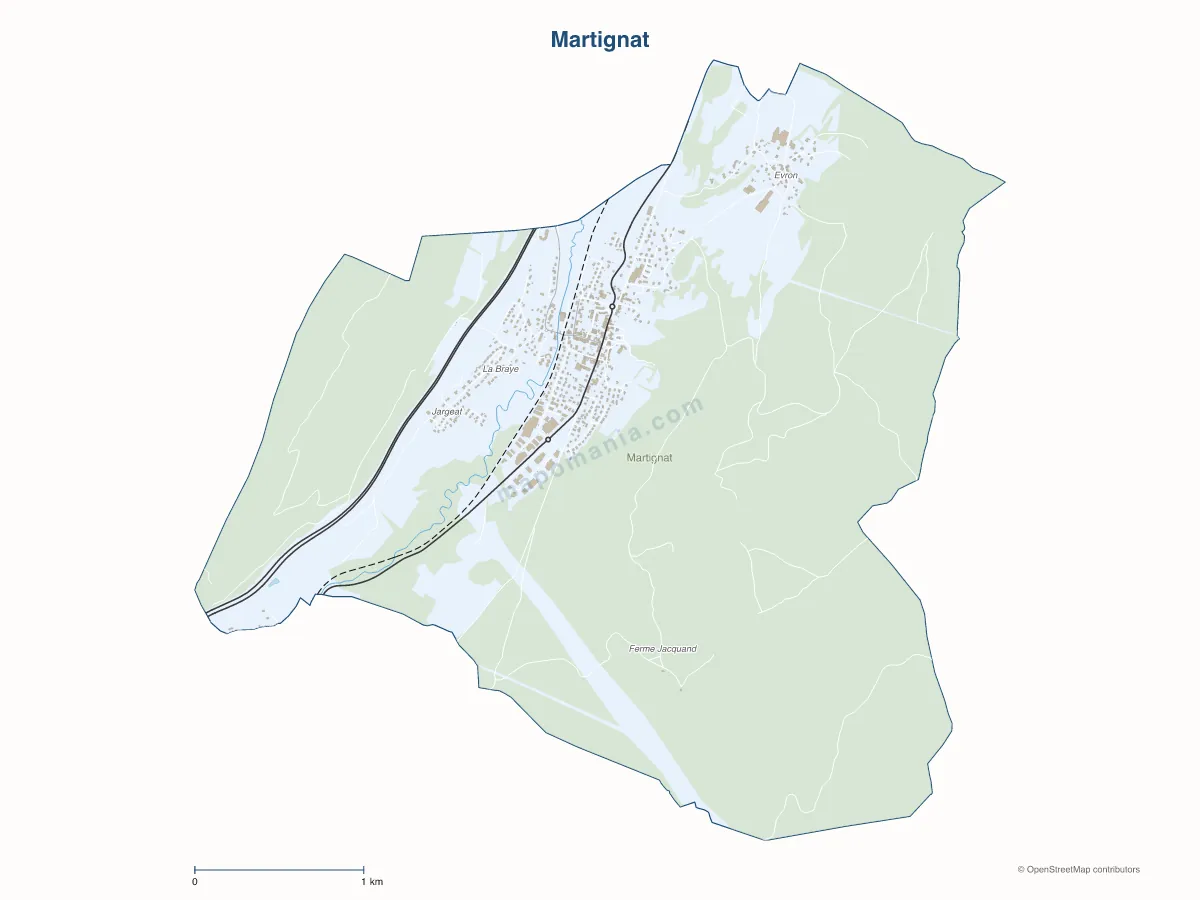 Carte de Martignat à personnaliser