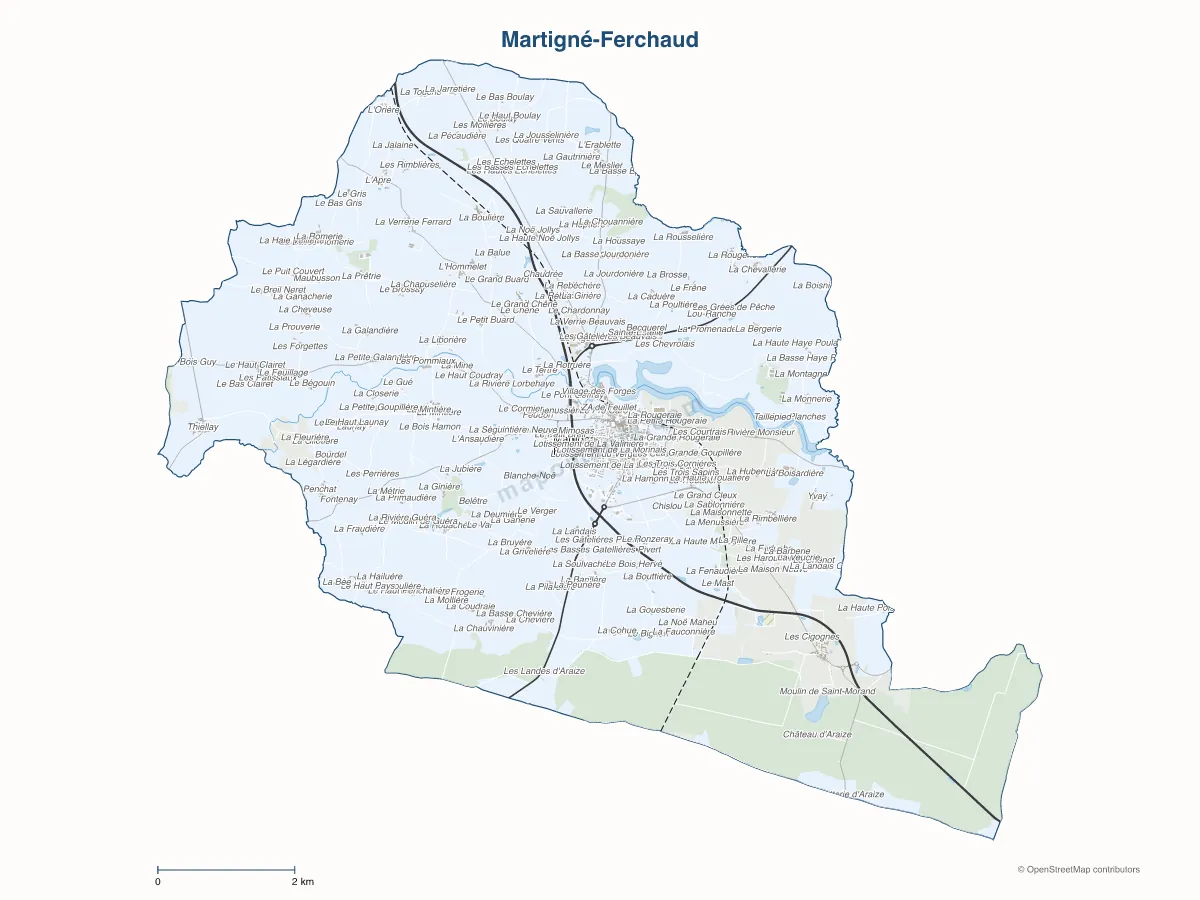 Carte de Martigné-Ferchaud à personnaliser