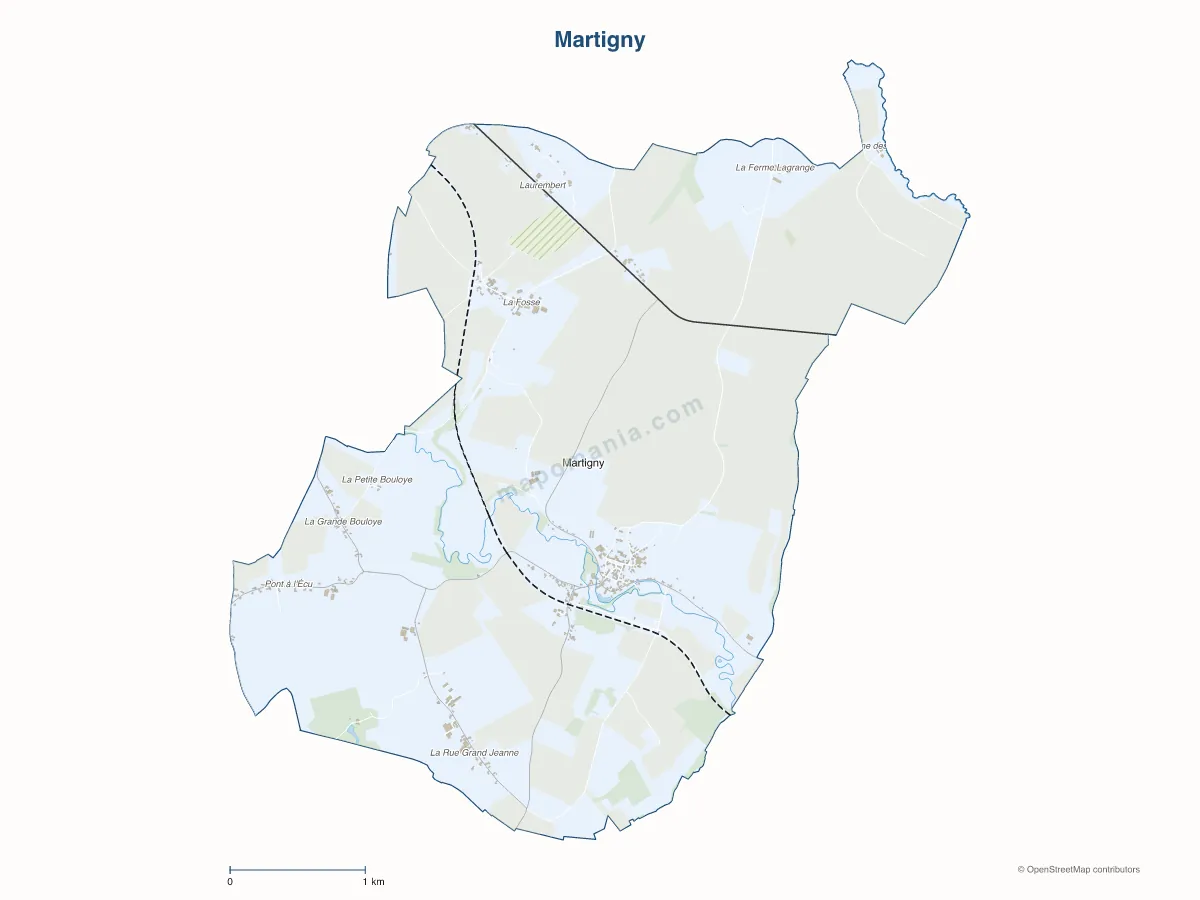 Carte de Martigny à personnaliser