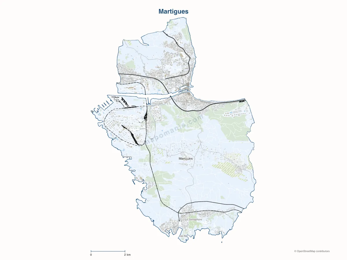 Carte de Martigues à personnaliser