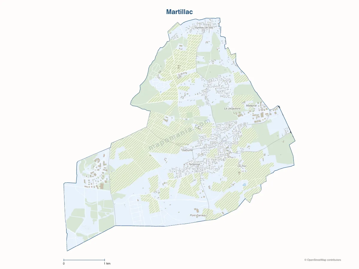 Carte de Martillac à personnaliser