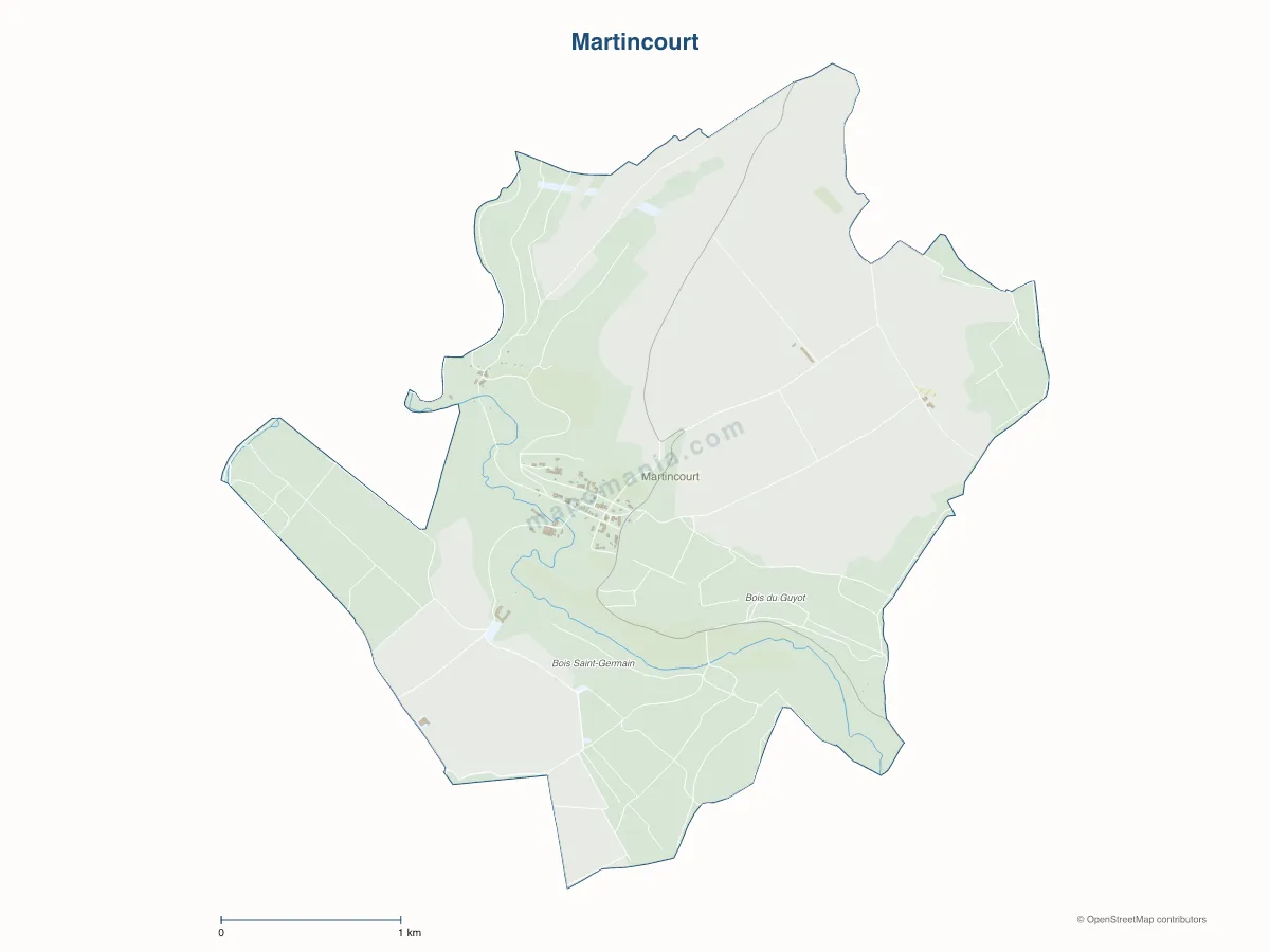 Carte de Martincourt à personnaliser