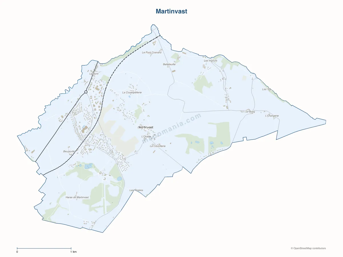Carte de Martinvast à personnaliser