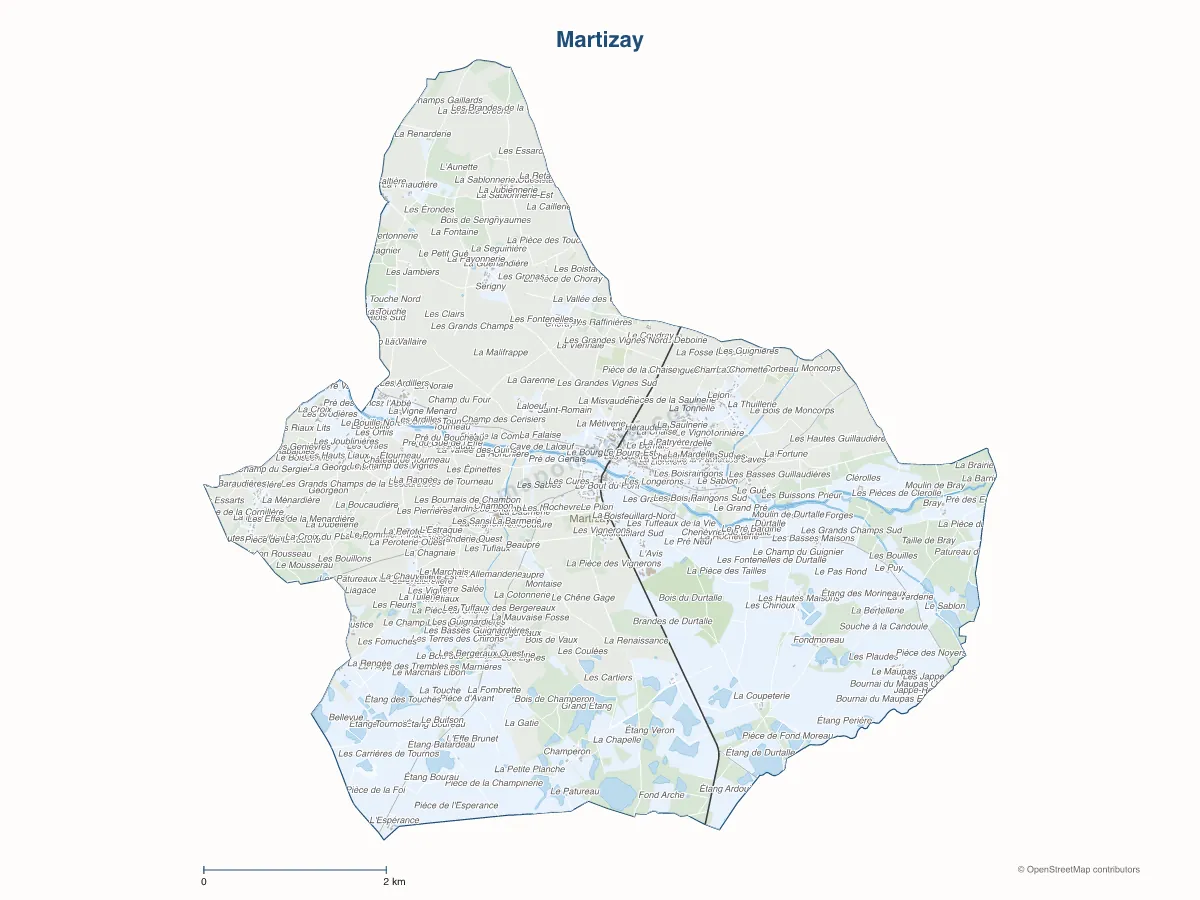 Carte de Martizay à personnaliser