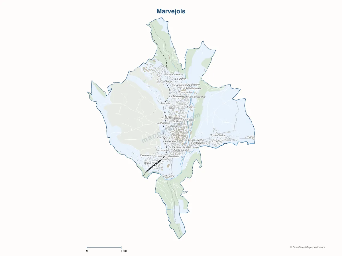 Carte de Marvejols à personnaliser