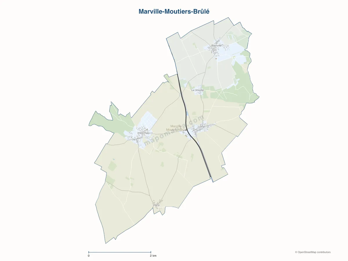 Carte de Marville-Moutiers-Brûlé à personnaliser