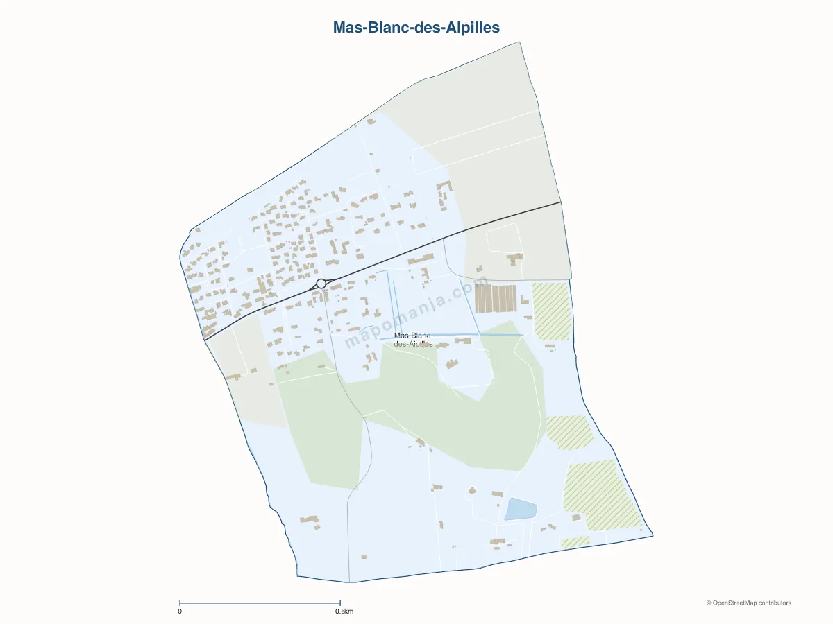 Carte de Mas-Blanc-des-Alpilles à personnaliser