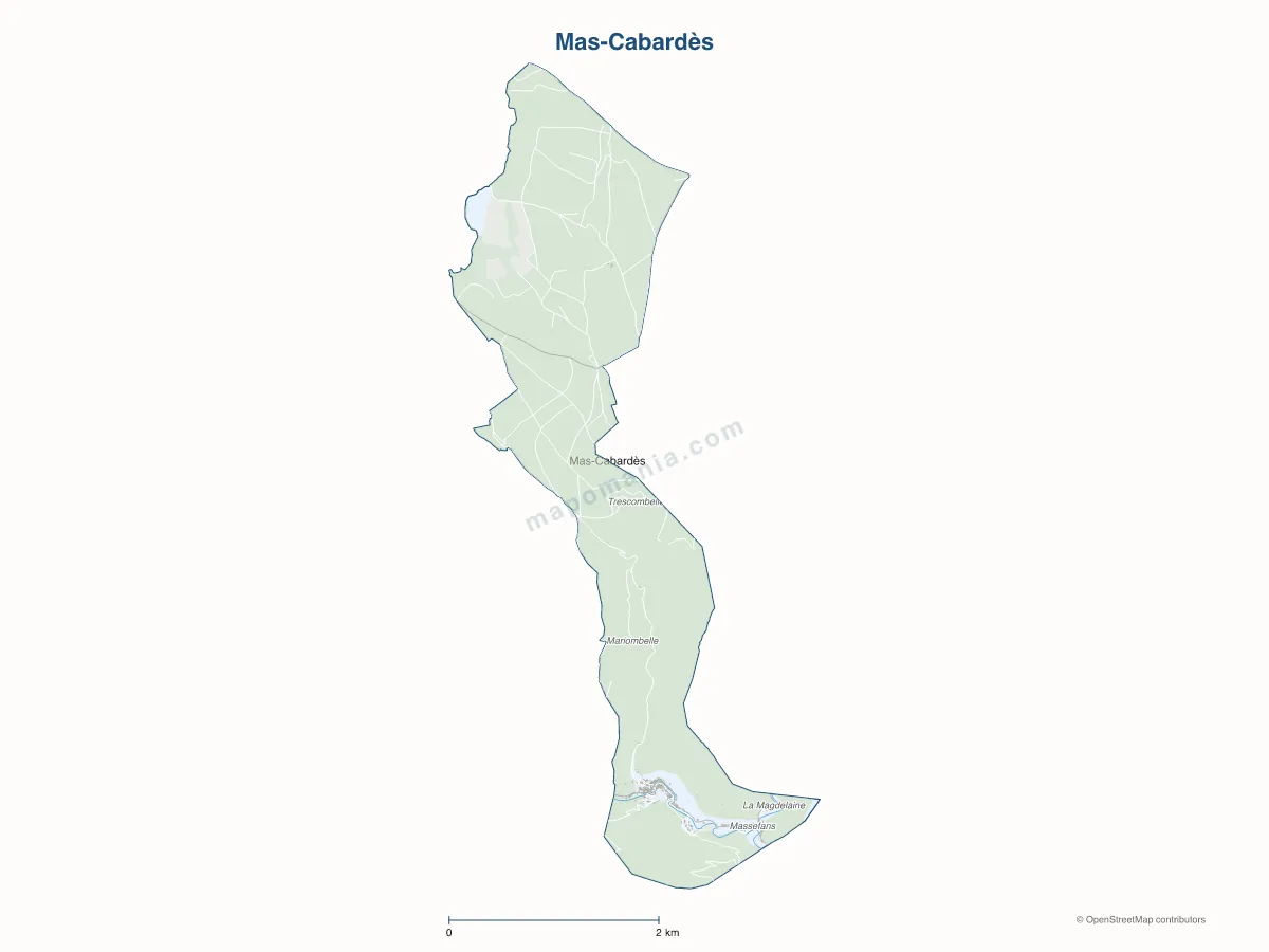 Carte de Mas-Cabardès à personnaliser