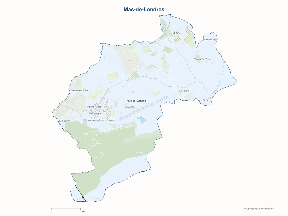 Carte de Mas-de-Londres à personnaliser
