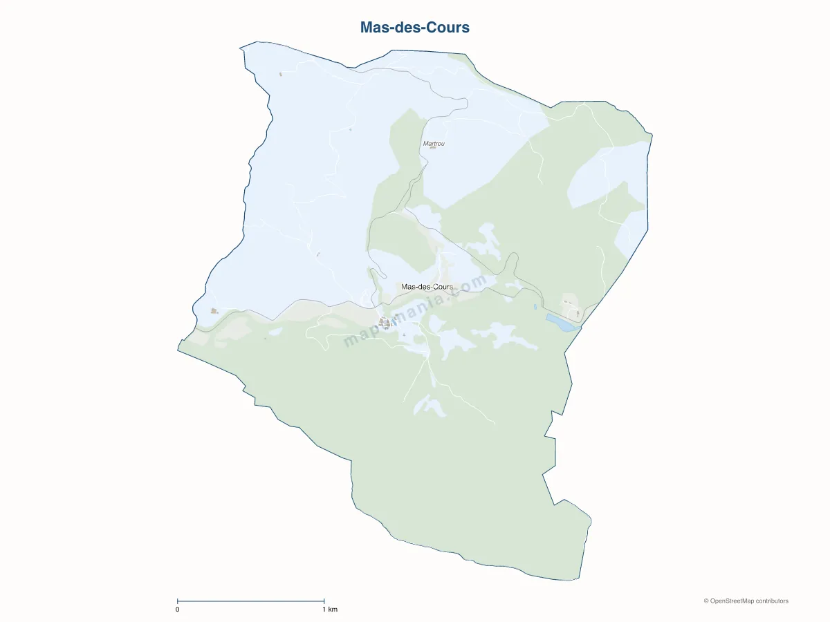 Carte de Mas-des-Cours à personnaliser