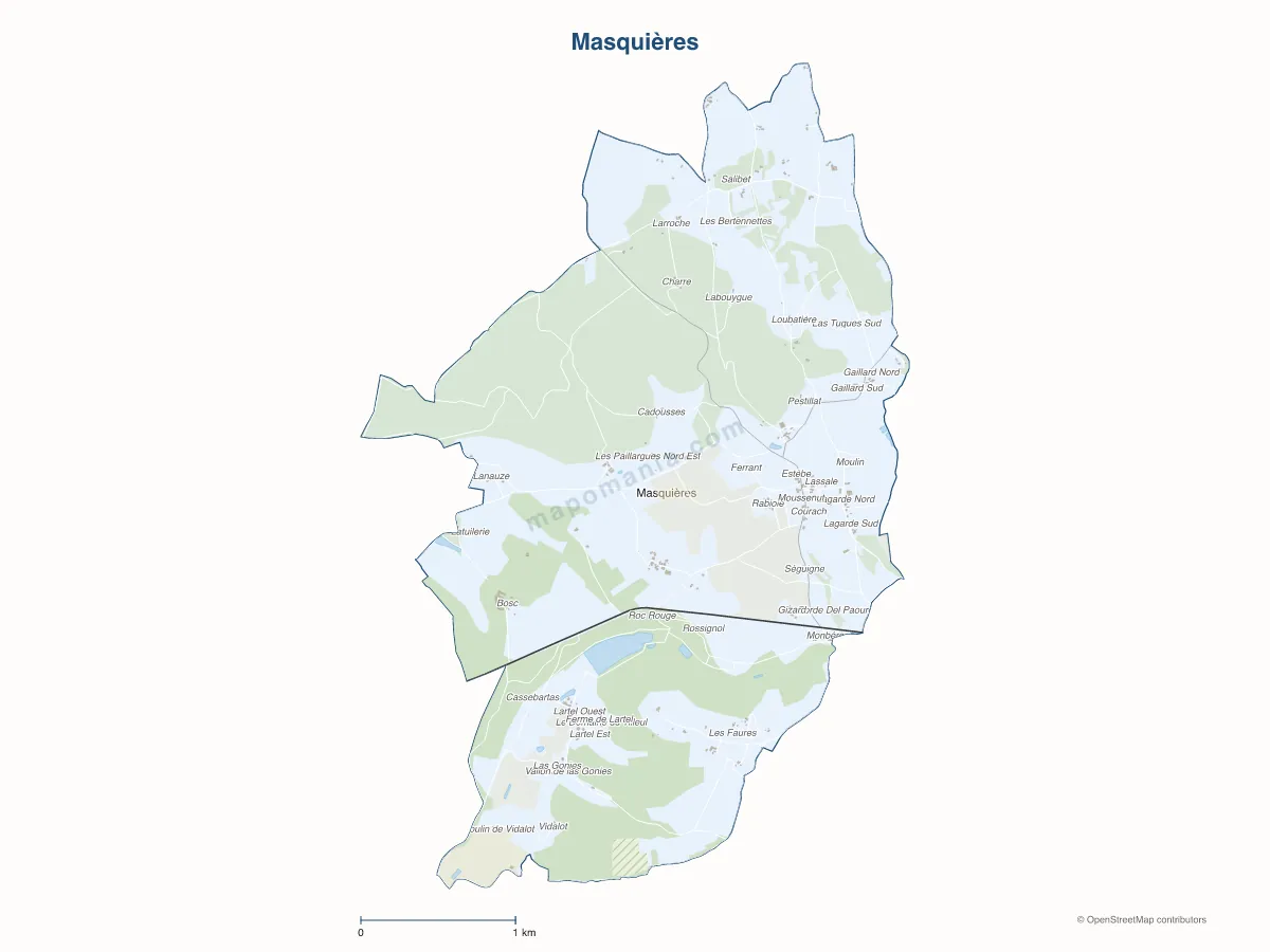 Carte de Masquières à personnaliser