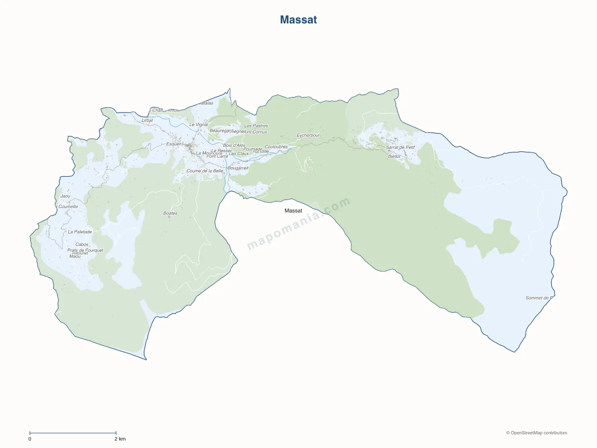 Carte de Massat à personnaliser