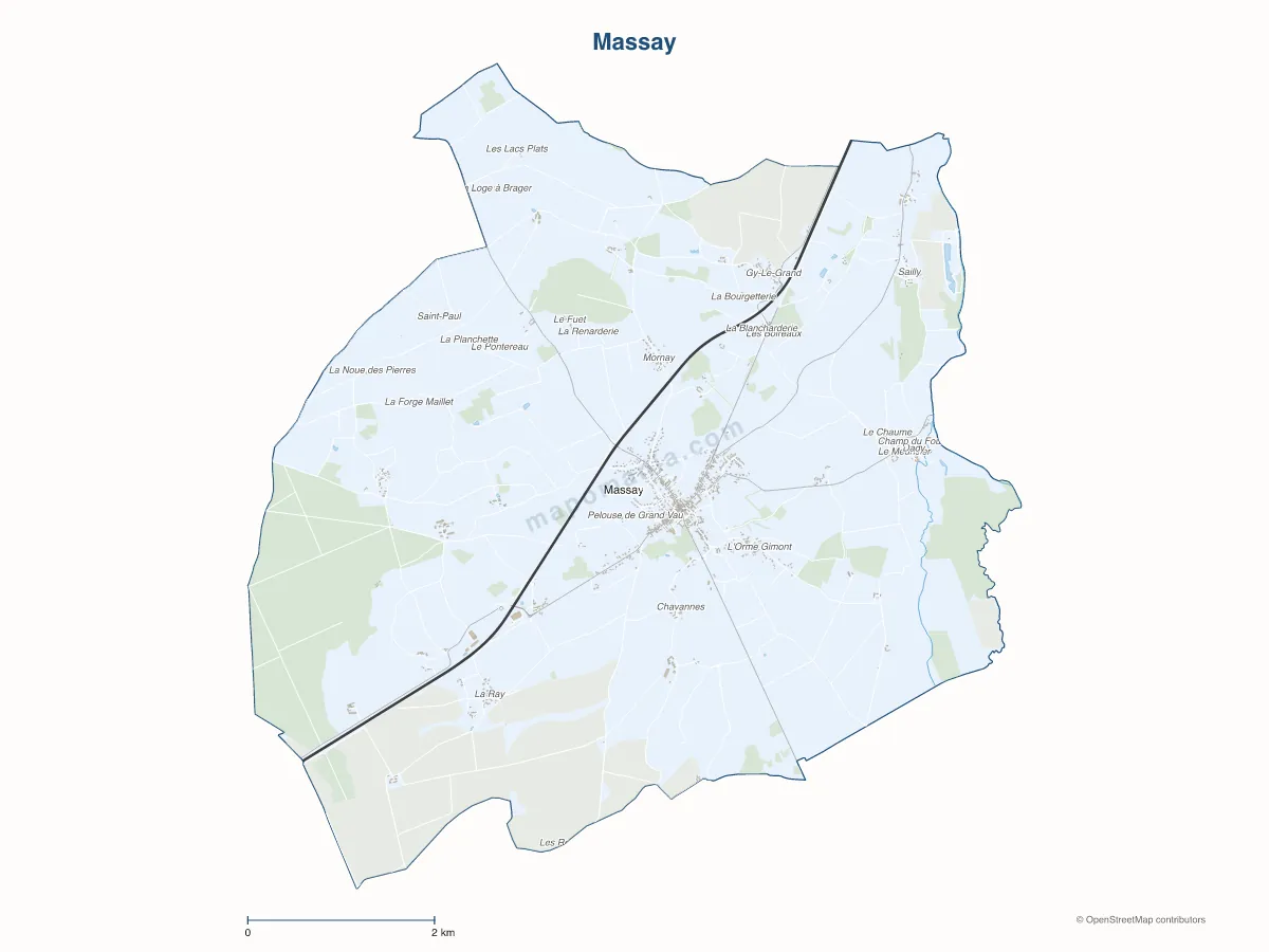 Carte de Massay à personnaliser