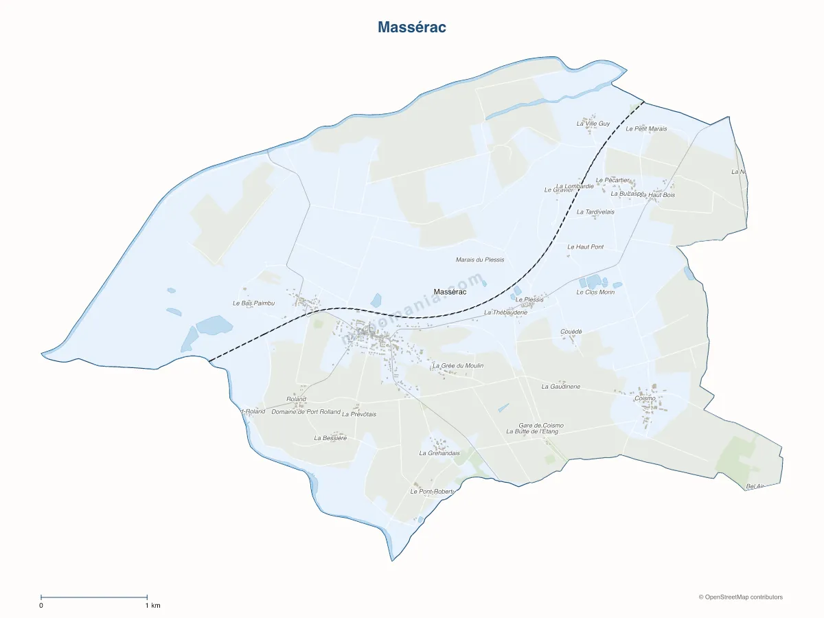 Carte de Massérac à personnaliser