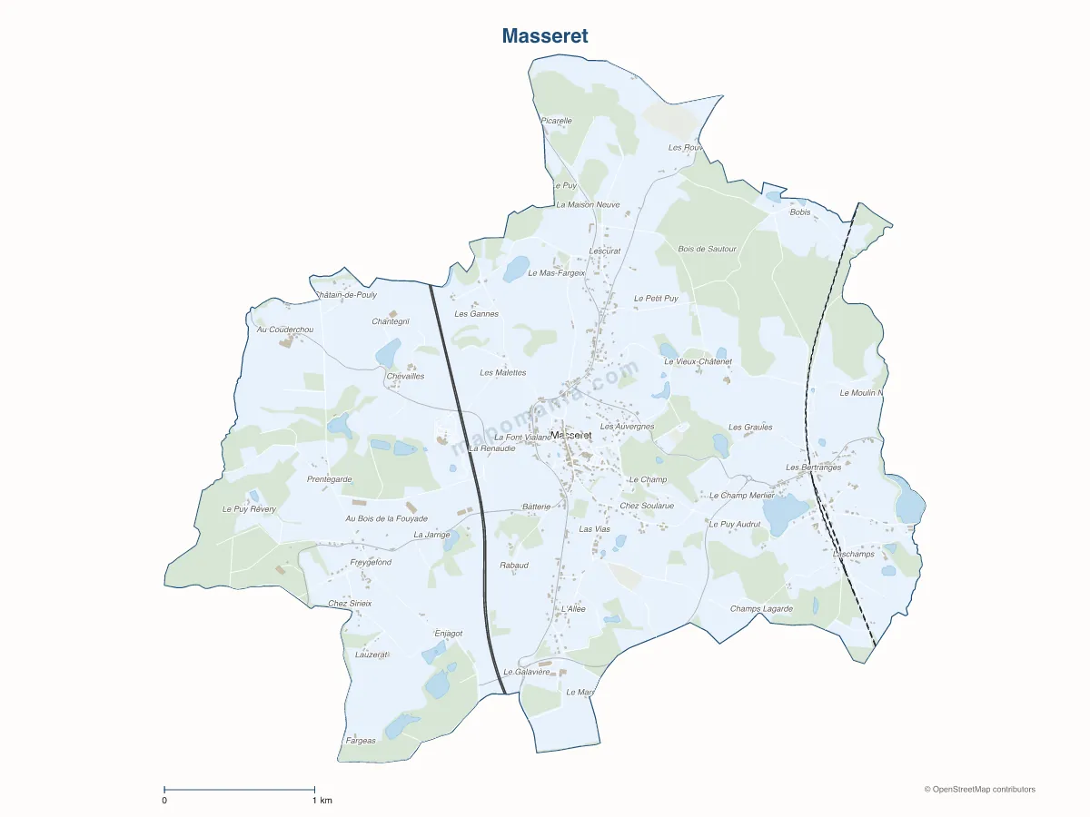 Carte de Masseret à personnaliser