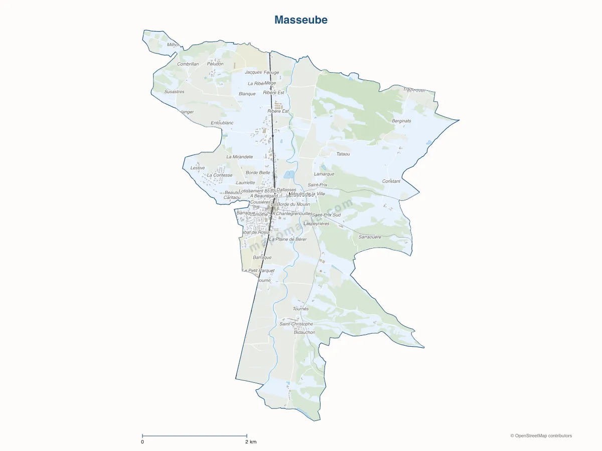 Carte de Masseube à personnaliser