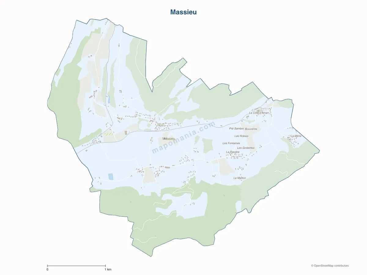 Carte de Massieu à personnaliser