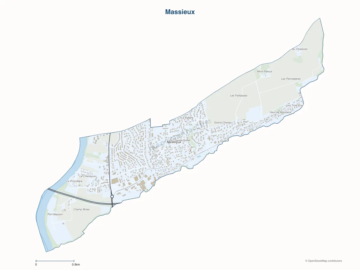 Carte de Massieux à personnaliser
