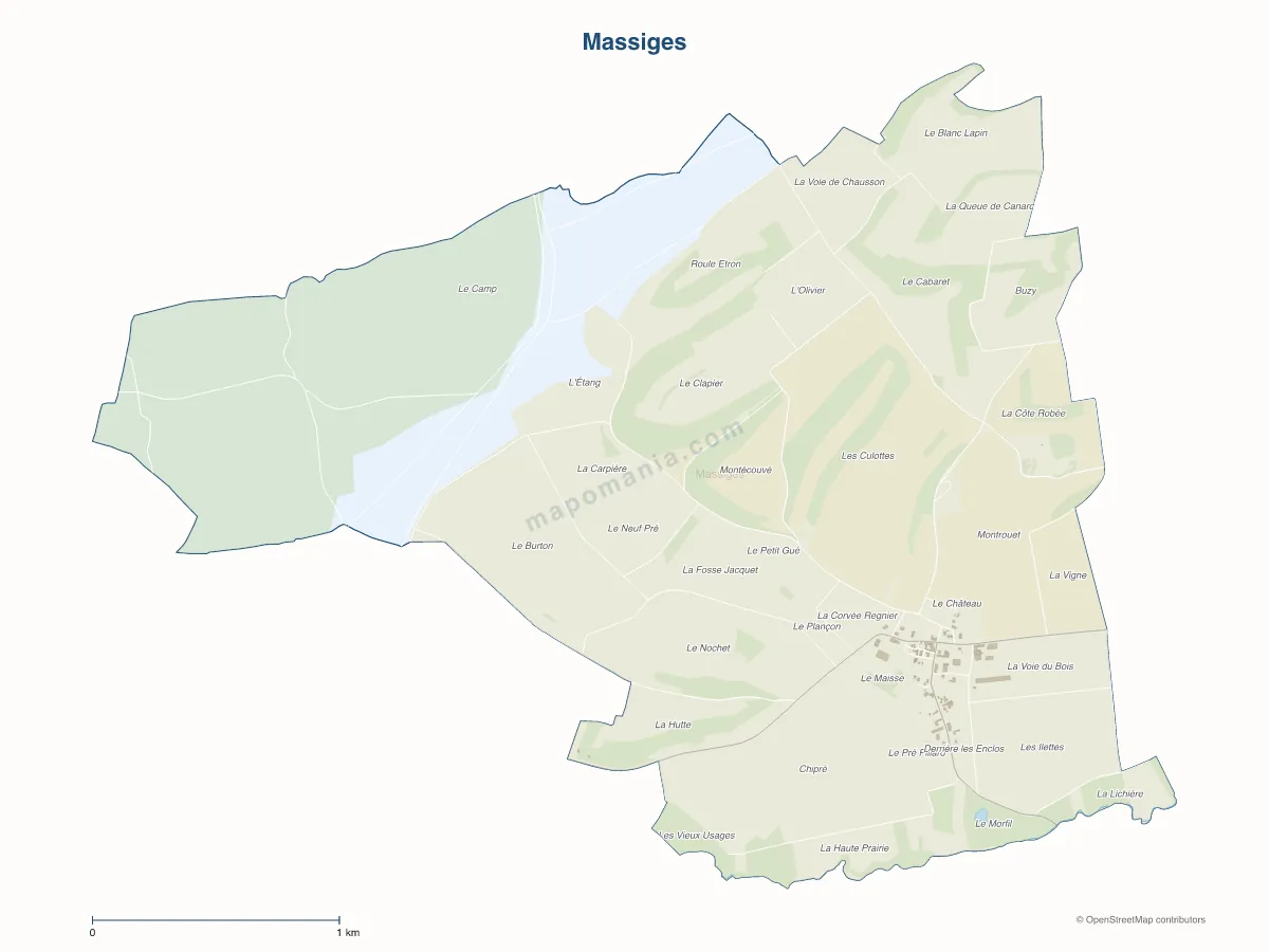 Carte de Massiges à personnaliser
