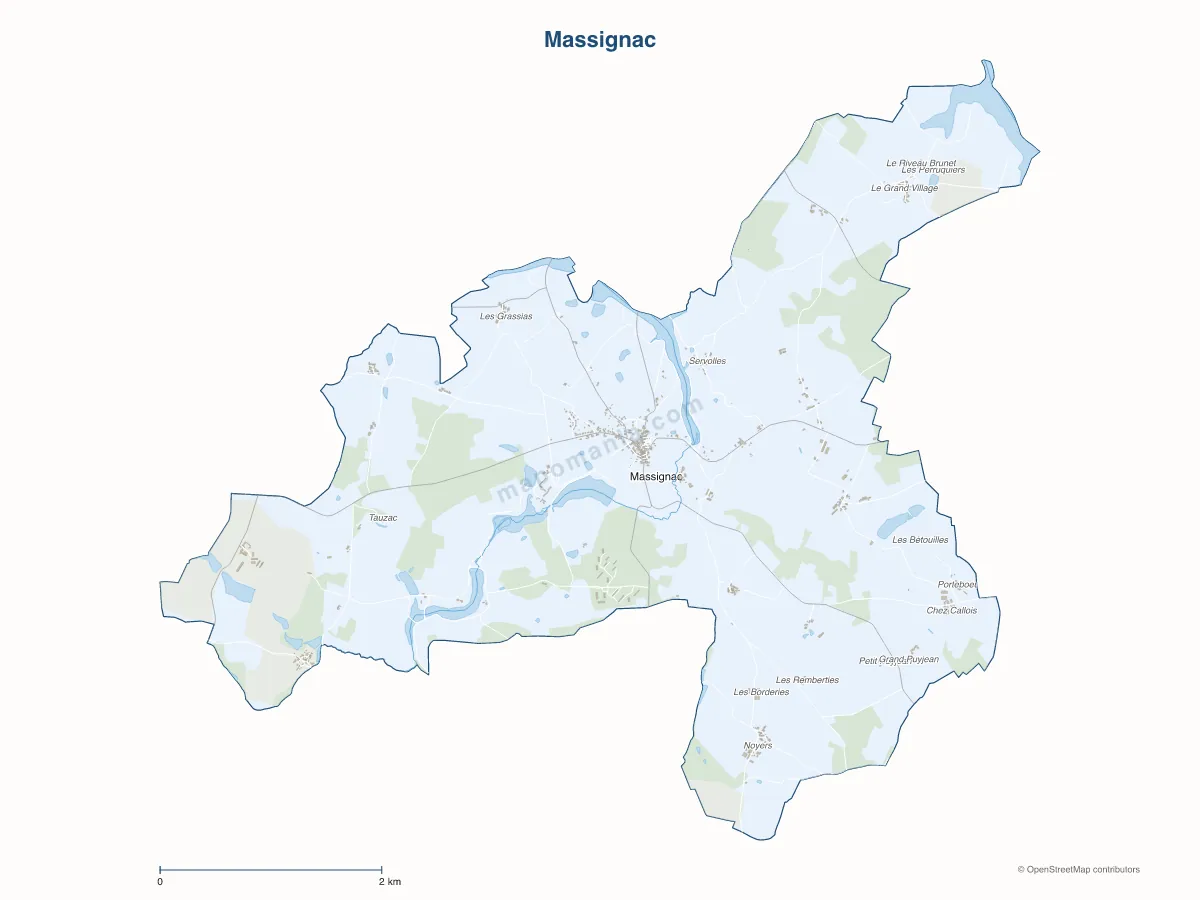 Carte de Massignac à personnaliser
