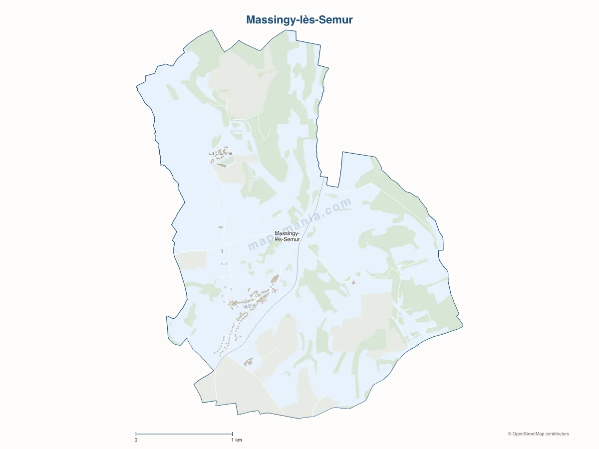 Carte de Massingy-lès-Semur à personnaliser