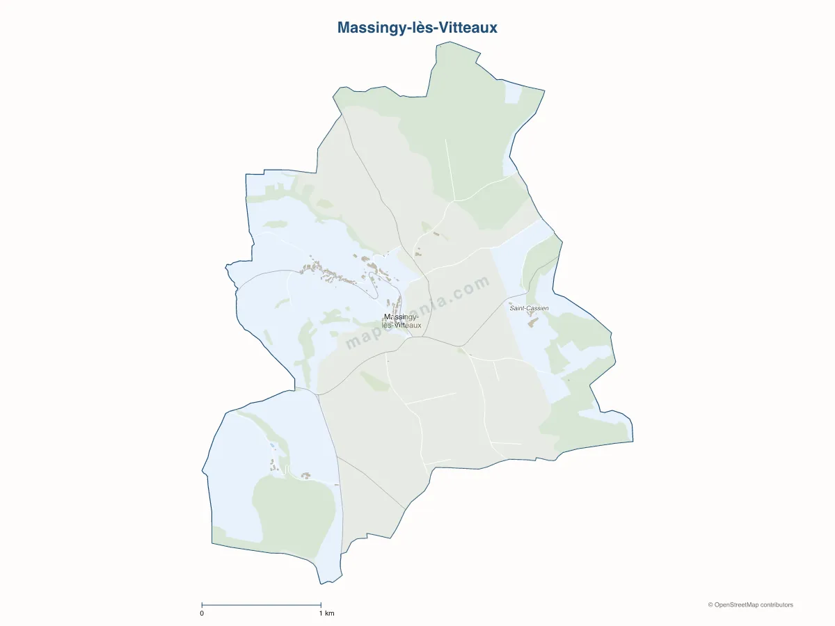 Carte de Massingy-lès-Vitteaux à personnaliser