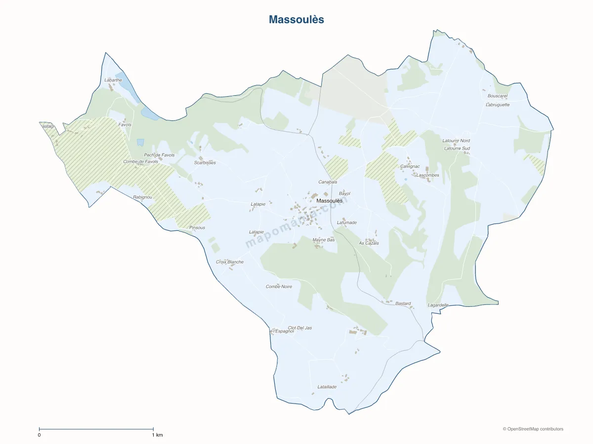 Carte de Massoulès à personnaliser