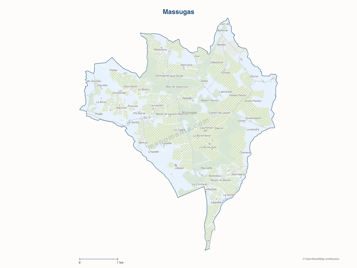 Carte de Massugas à personnaliser