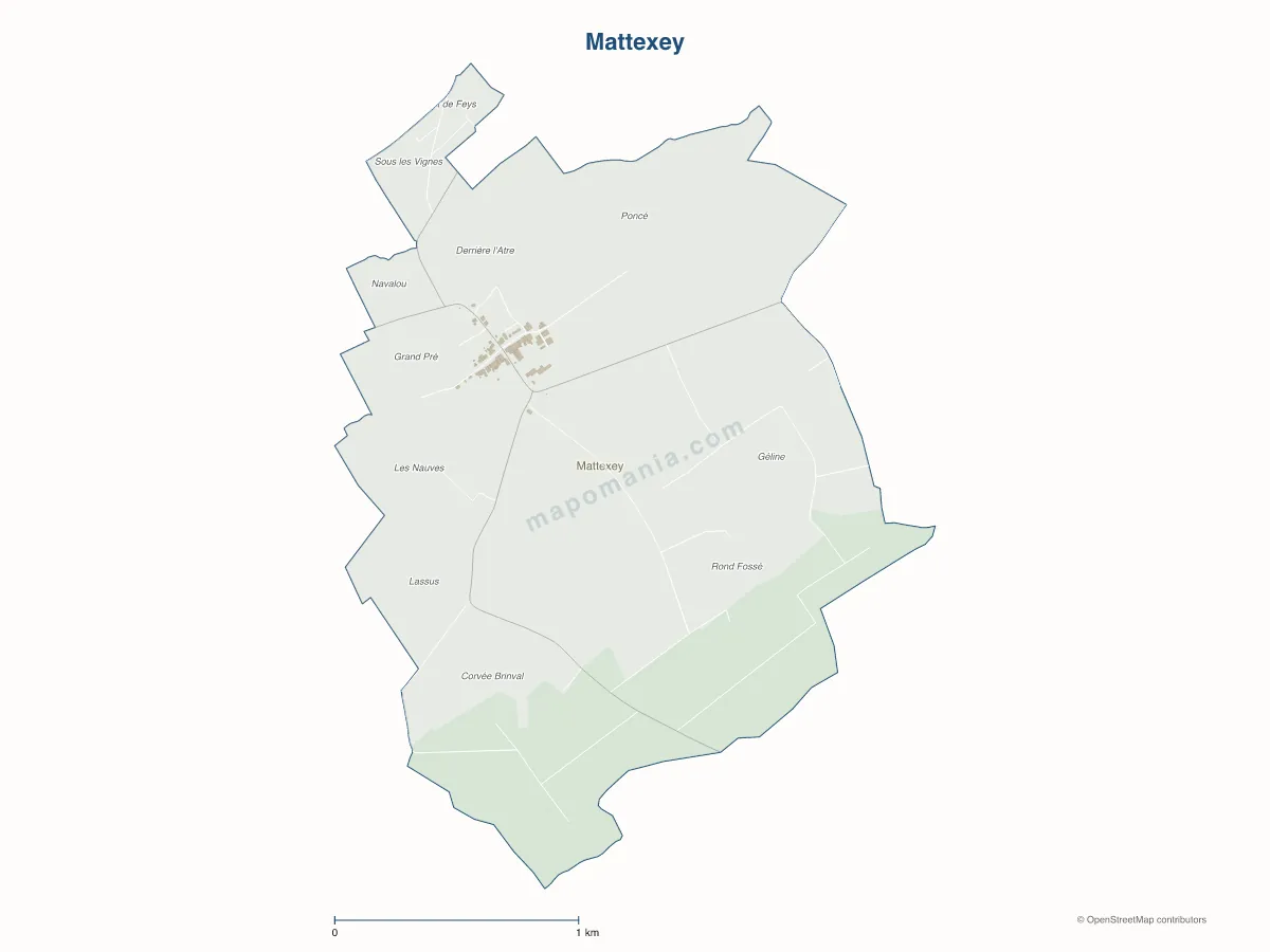 Carte de Mattexey à personnaliser