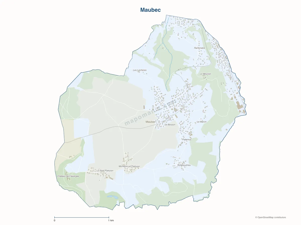 Carte de Maubec à personnaliser