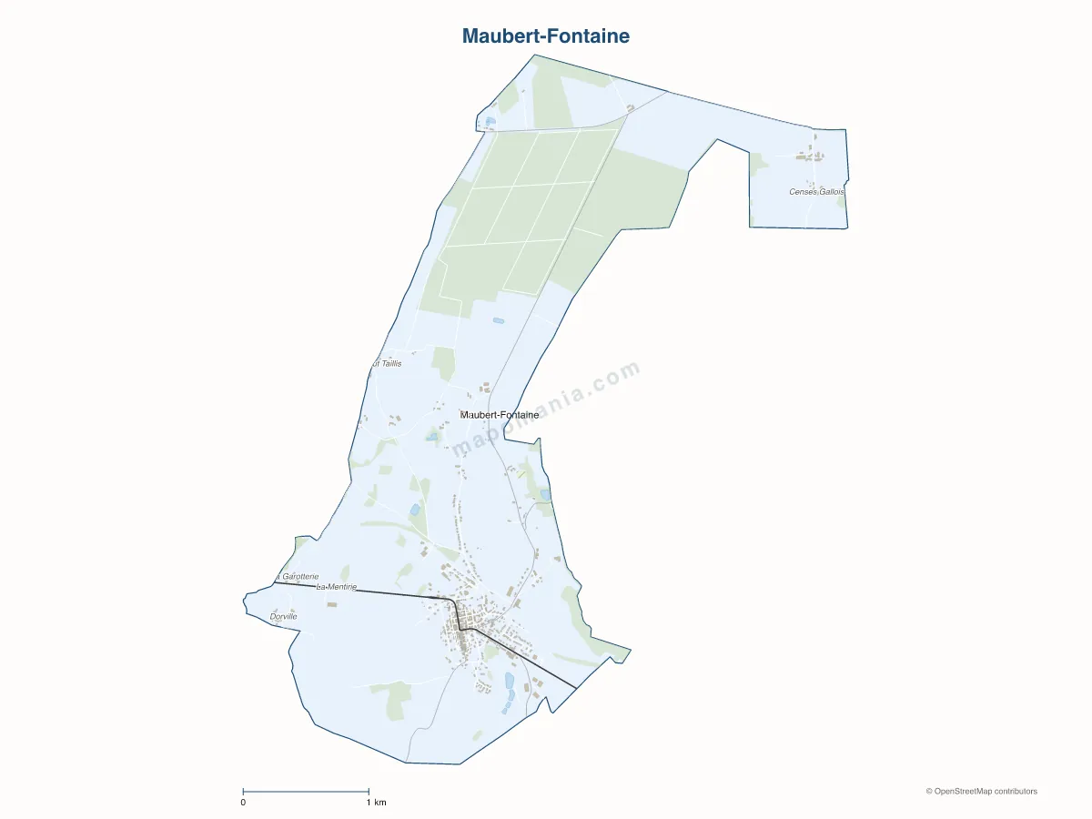 Carte de Maubert-Fontaine à personnaliser