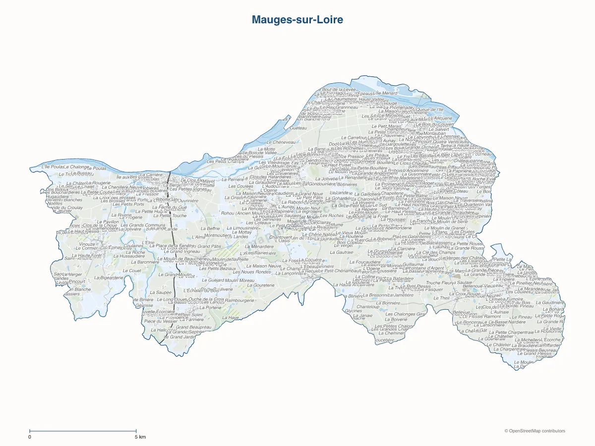 Carte de Mauges-sur-Loire à personnaliser