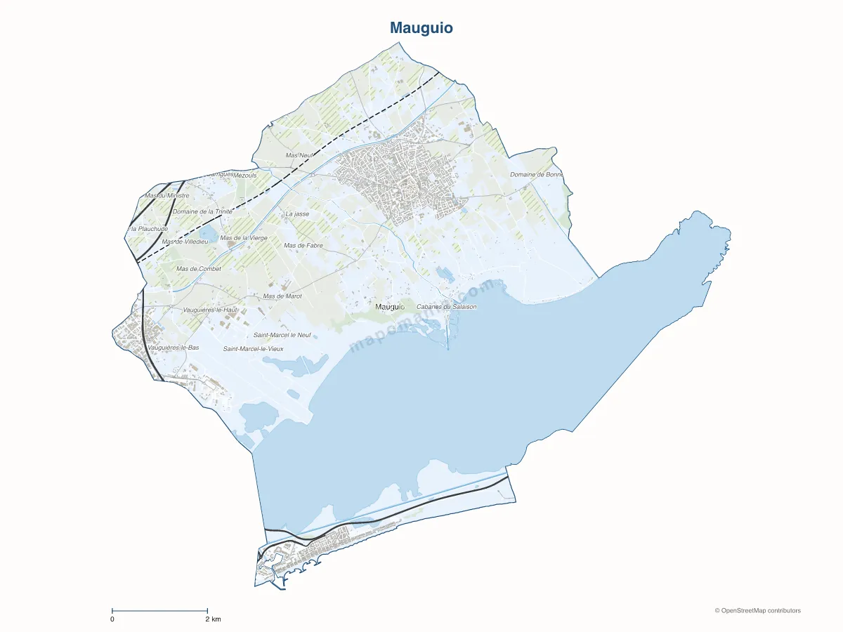 Carte de Mauguio à personnaliser