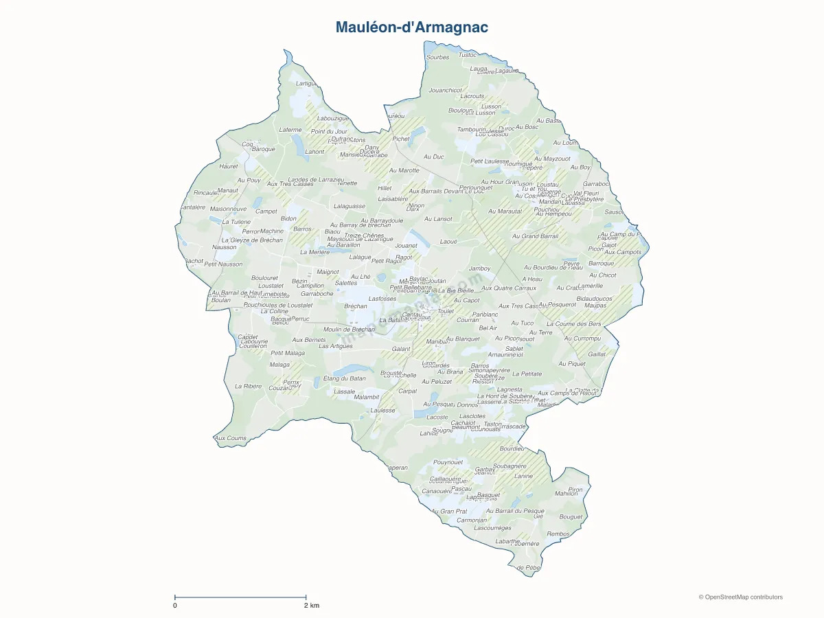 Carte de Mauléon-d'Armagnac à personnaliser