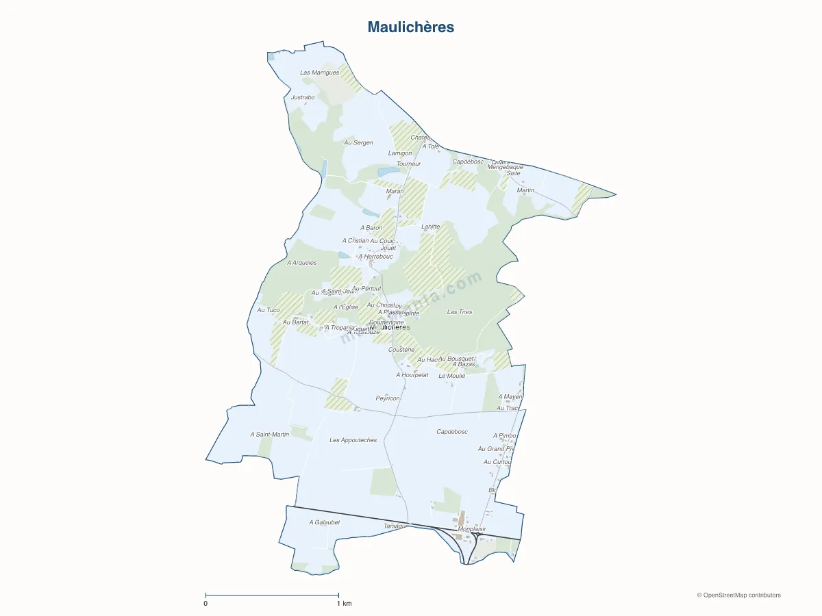 Carte de Maulichères à personnaliser