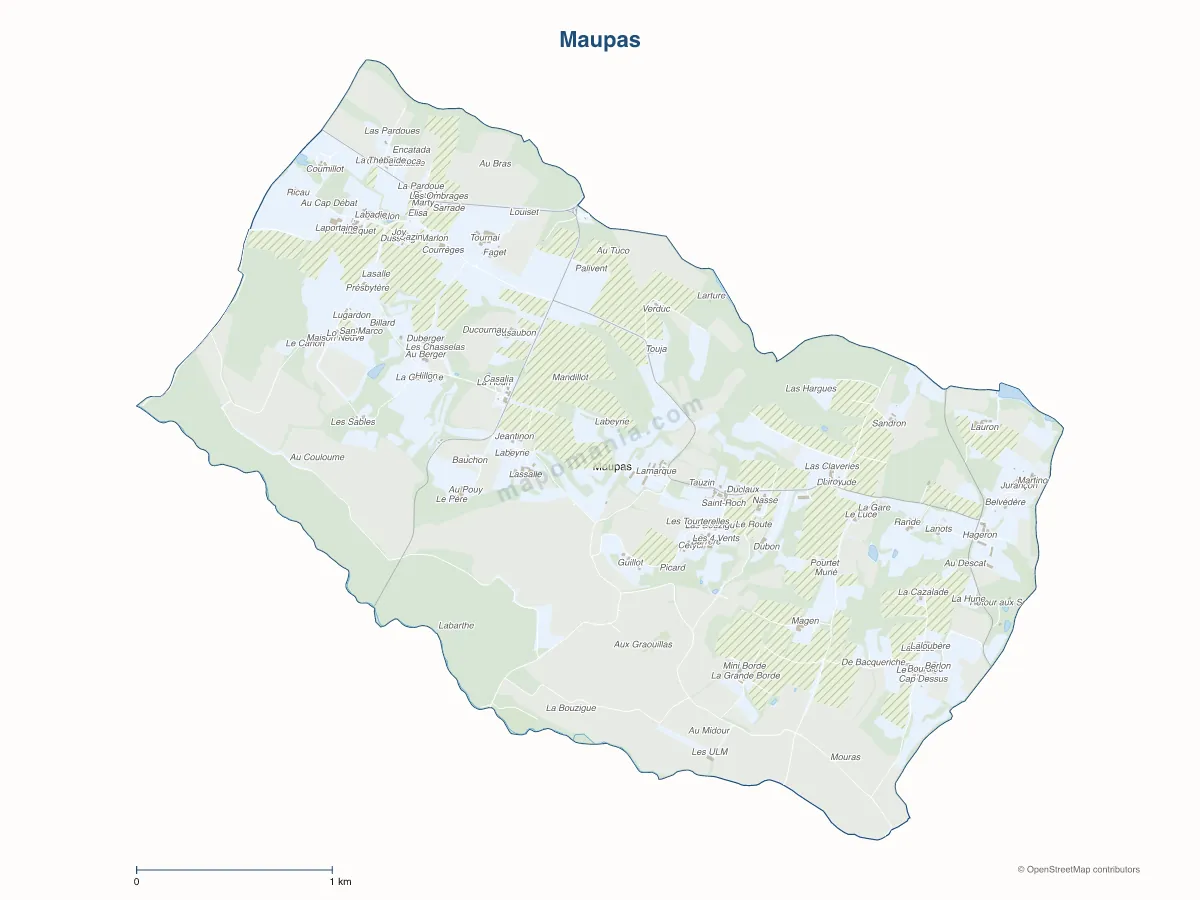 Carte de Maupas à personnaliser
