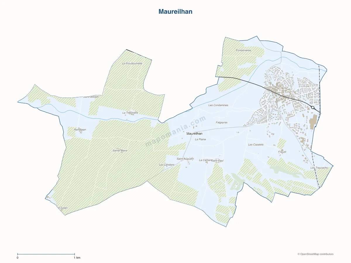 Carte de Maureilhan à personnaliser