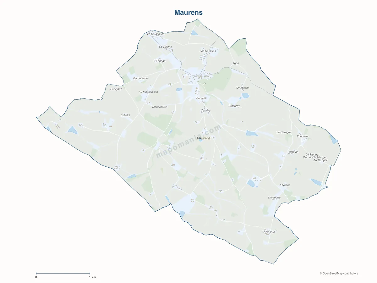 Carte de Maurens à personnaliser