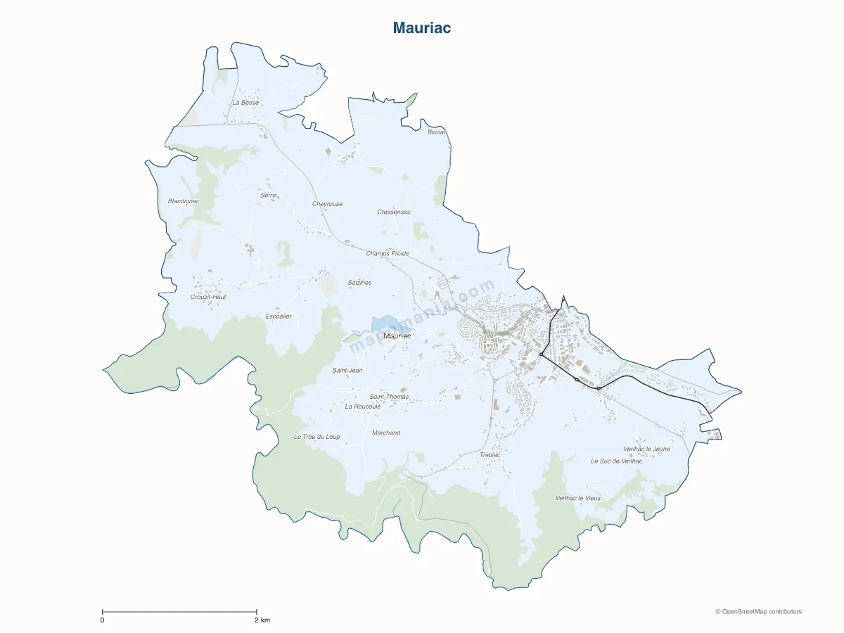 Carte de Mauriac à personnaliser