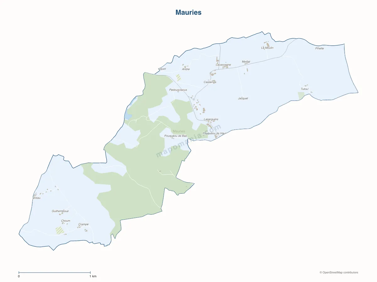 Carte de Mauries à personnaliser