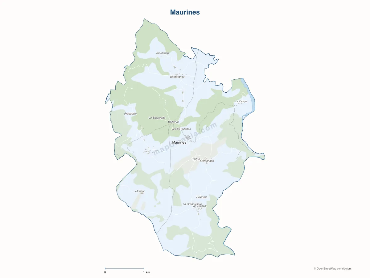 Carte de Maurines à personnaliser