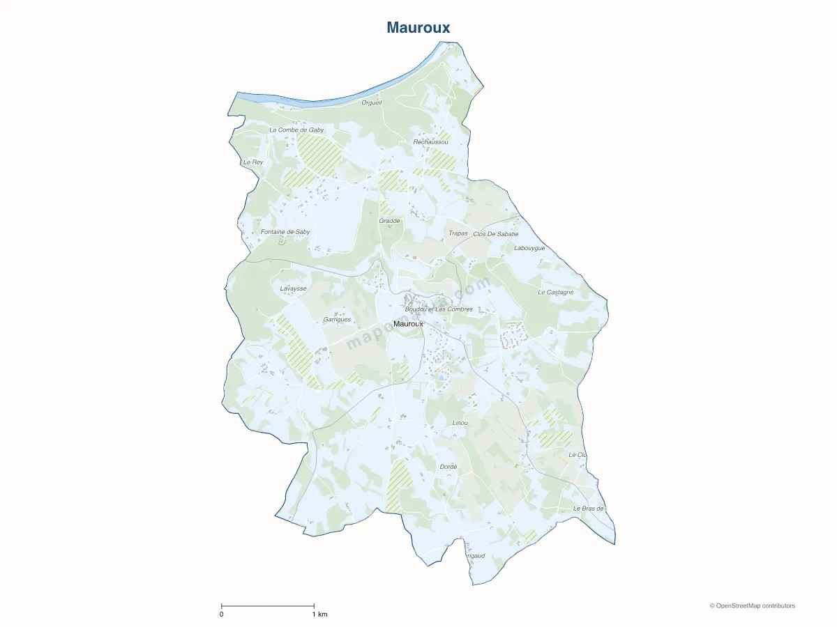 Carte de Mauroux à personnaliser