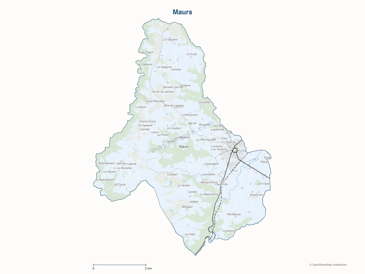 Carte de Maurs à personnaliser